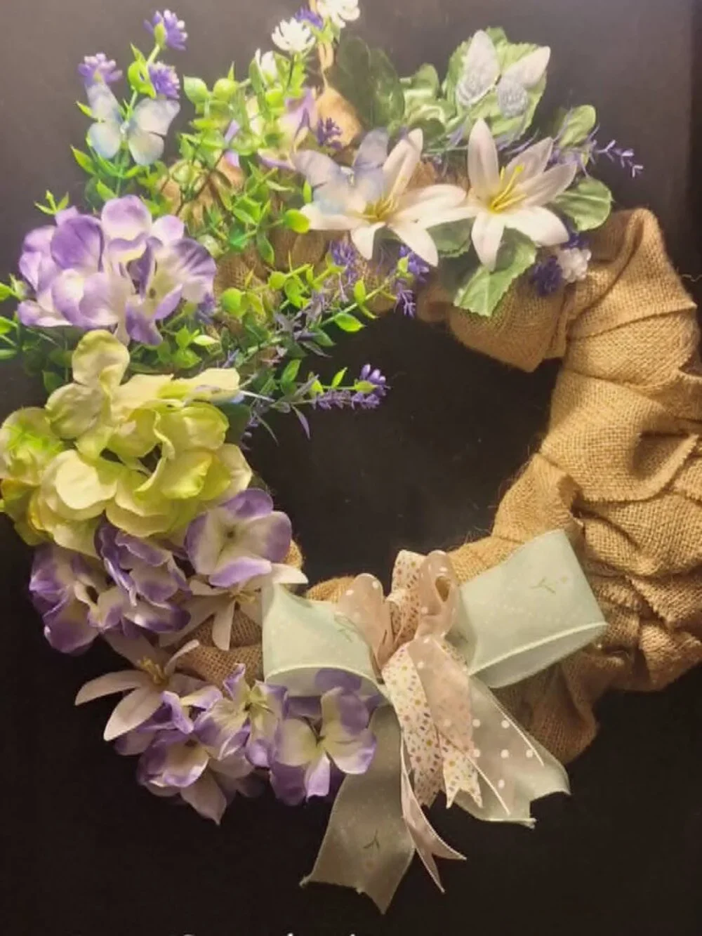 Handmade burlap wreath